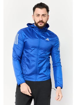 Adidas Men Sportswear Fit Long Sleeves Running Jacket, Blue  - Image 1