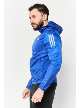 Adidas Men Sportswear Fit Long Sleeves Running Jacket, Blue  - Image 3