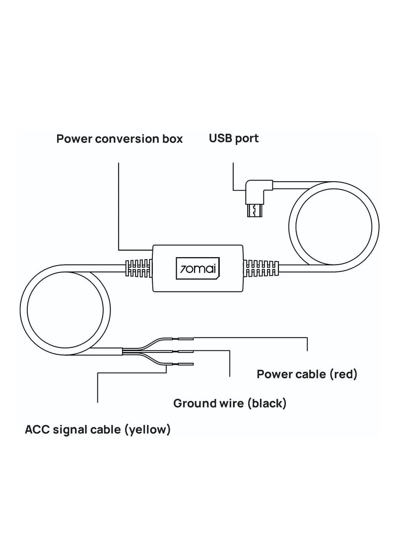 70mai - Hardwire Cable Kit for 24H Parking Monitoring for A500, A800 & DashCam Wide(MIDRIVE UP02 - Image 1
