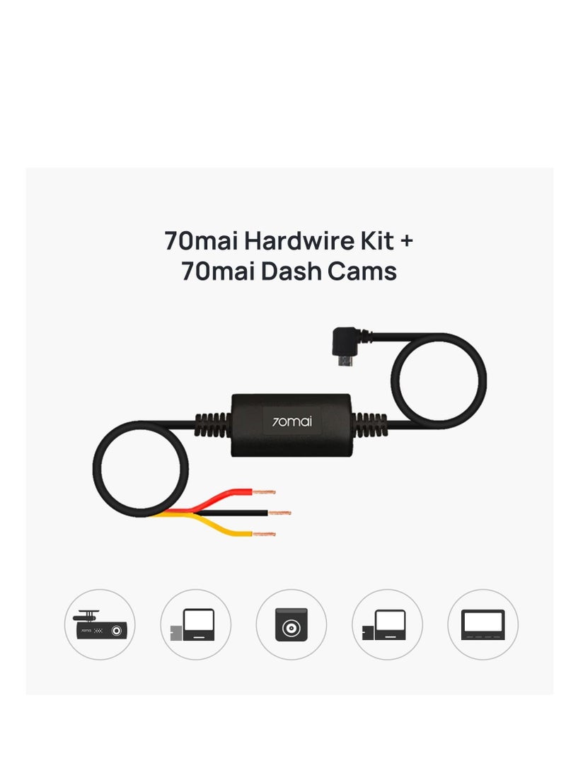 70mai - Hardwire Cable Kit for 24H Parking Monitoring for A500, A800 & DashCam Wide(MIDRIVE UP02 - Image 1