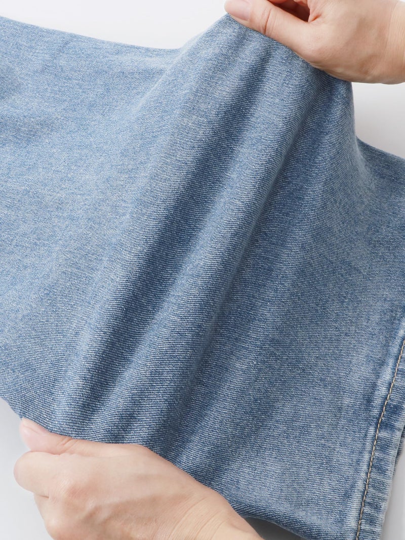 HDLTE Women Wide Leg Jeans Junior High Waist Baggy Jean Loose Boyfriends Jeans Blue Washed - Image 5