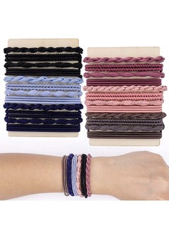 24 Pcs High Resilience Hair Ties Scrunchies Sets, Elastics Hair Band Bracelet, Ponytail Hair Tie