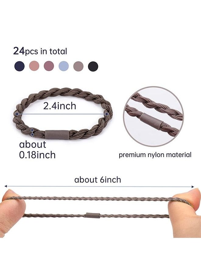 Generic - 24 Pcs High Resilience Hair Ties Scrunchies Sets, Elastics Hair Band Bracelet, Ponytail Hair Tie - Image 1