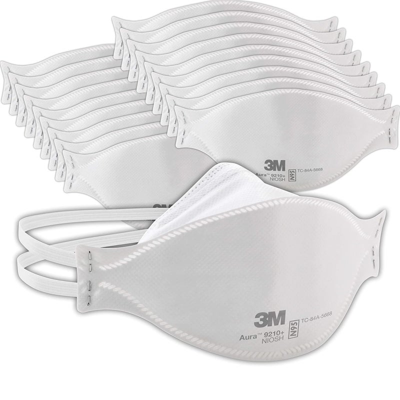 3M Aura Particulate Respirator 9210+, N95, Pack of 20 Disposable Respirators - Image 1