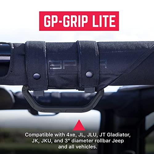 GPCA جي بي سي إيه - مقبض جاب ليت، معدن الألمنيوم، قضيب رول براءة اختراع لجيب رانجلر 4xe، JL، JT، JK، سبورت، صحراوي وروبيكون 4DR/2DR 2007-2023، زوج واحد، أسود جت - Image 2