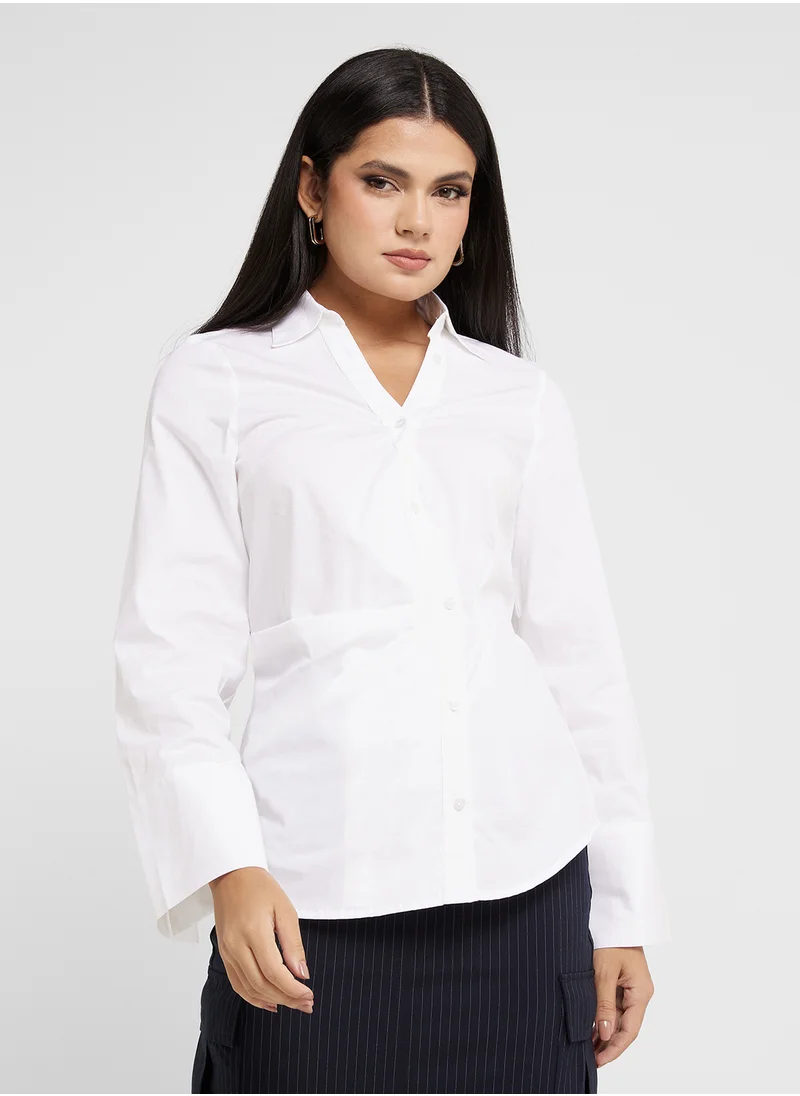 French Connection Asymmetric Button Down Shirt