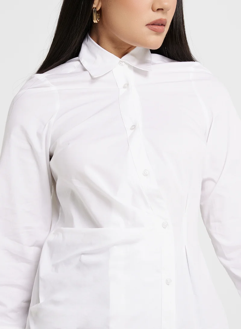 فرنش كونكشن Asymmetric Button Down Shirt