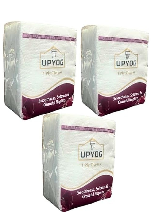 UPYOG 1Ply Tissue Paper Napkins -100 Pulls | Pack of 300 | Premium Disposable Napkins for Parties, Events, and Dining | Soft and Absorbent Tissue Napkins | Bulk Pack | Ideal for Weddings, Birthday - Image 4