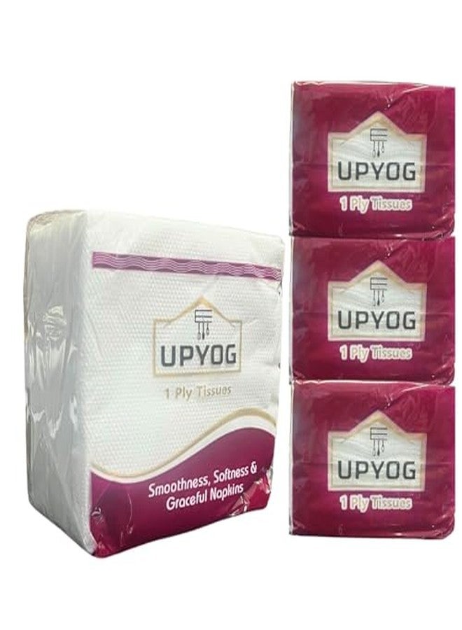 UPYOG 1Ply Tissue Paper Napkins -100 Pulls | Pack of 300 | Premium Disposable Napkins for Parties, Events, and Dining | Soft and Absorbent Tissue Napkins | Bulk Pack | Ideal for Weddings, Birthday - Image 3