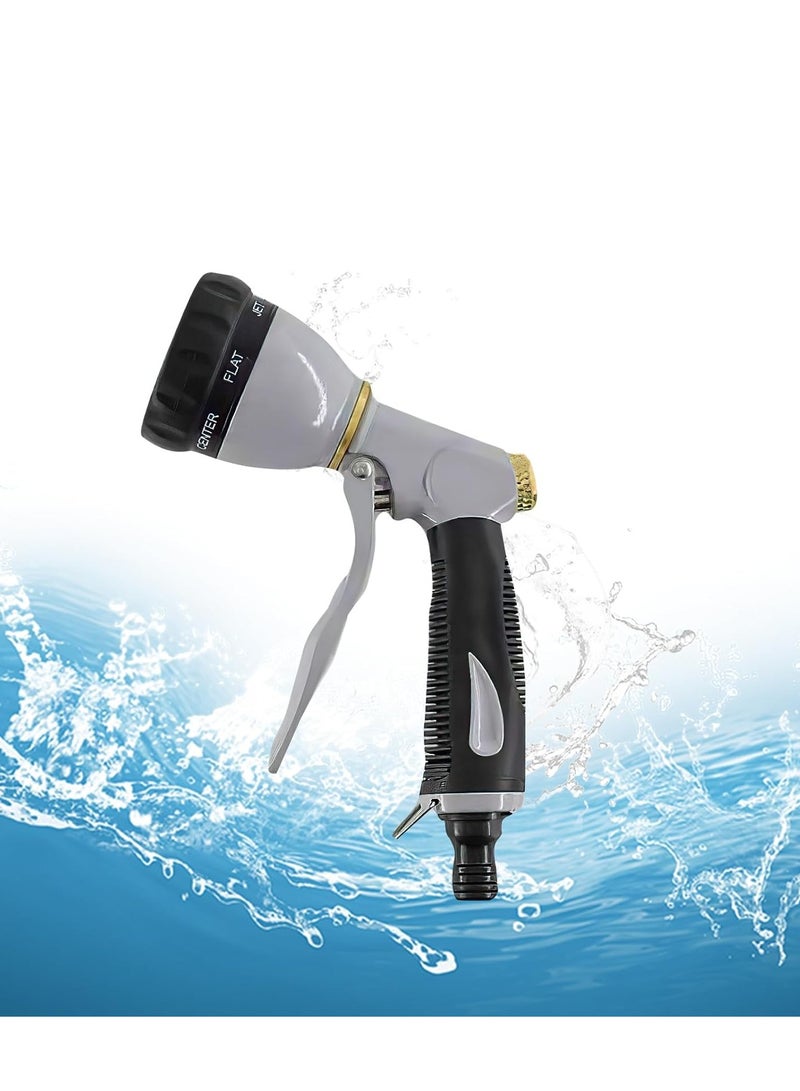 KASTWAVE Garden Hose Pipe, Spray Gun Heavy Duty, Metal Water Hose Gun with 7 Adjustable Spray Patterns, High Pressure Hose Nozzle with Non-Slip Grip for Plant and Lawn Watering, Car Washing, 1 Pcs  - Image 1