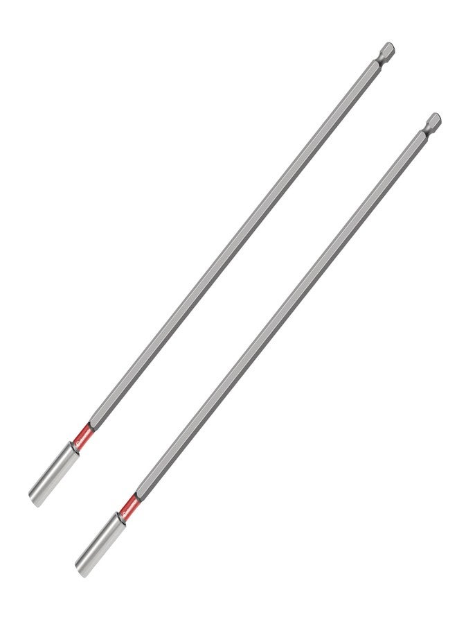 ColumPRO 2PCS 12inch Magnetic Drill Bit Extension Holder For Impact Driver,1/4" Hex Shank S2 Steel Magnetic Screwdriver Extension,Drill Bit Extender - Image 1