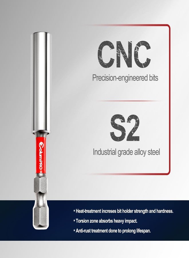 ColumPRO 2PCS 12inch Magnetic Drill Bit Extension Holder For Impact Driver,1/4" Hex Shank S2 Steel Magnetic Screwdriver Extension,Drill Bit Extender - Image 3