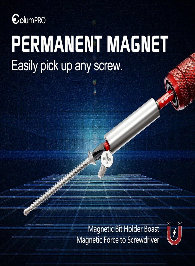 ColumPRO 2PCS 12inch Magnetic Drill Bit Extension Holder For Impact Driver,1/4" Hex Shank S2 Steel Magnetic Screwdriver Extension,Drill Bit Extender - Image 2