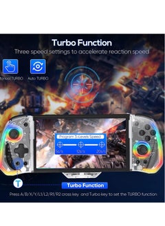 KASTWAVE Switch Controller for Nintendo Switch/OLED, One-Piece Switch Pro Controllers Replacement for Joycon, Handheld Switch Grip Remote with 8 RGB Colors, Adjustable TURBO, Dual Motor Vibration, Back Button  - Image 3