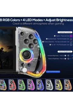 KASTWAVE Switch Controller for Nintendo Switch/OLED, One-Piece Switch Pro Controllers Replacement for Joycon, Handheld Switch Grip Remote with 8 RGB Colors, Adjustable TURBO, Dual Motor Vibration, Back Button  - Image 2