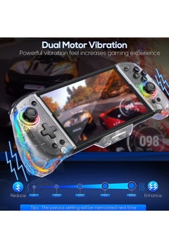 KASTWAVE Switch Controller for Nintendo Switch/OLED, One-Piece Switch Pro Controllers Replacement for Joycon, Handheld Switch Grip Remote with 8 RGB Colors, Adjustable TURBO, Dual Motor Vibration, Back Button  - Image 5
