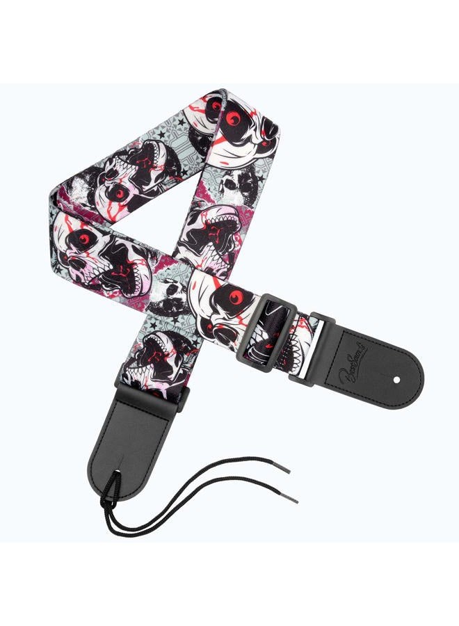 BestSounds Skull Guitar Strap & Leather Ends Guitar Shoulder Strap for Bass, Electric, Acoustic Guitars - Image 5