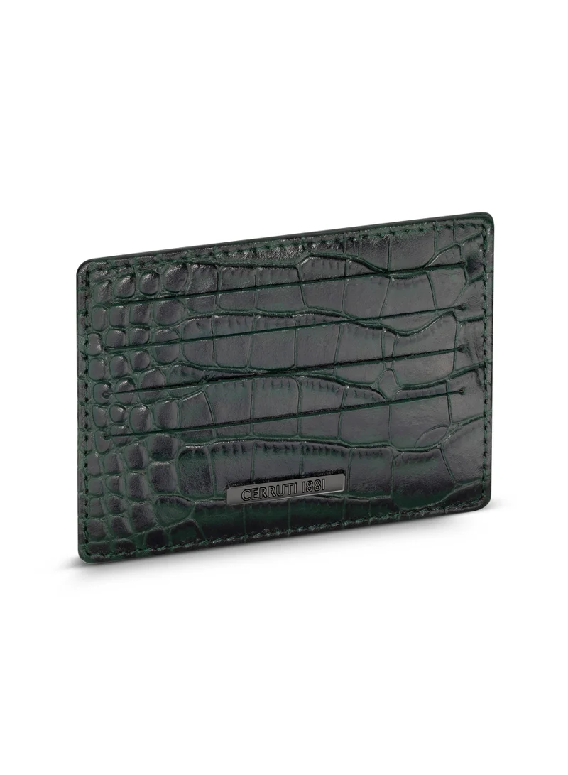 شيروتي 1881 Green Leather Card Holder for Men