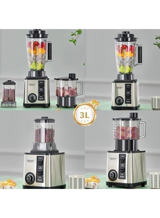 SILVER CREST This 2-liter stainless steel turbo blender boasts 9500 watts of power, 8 blades with a built-in grinder, a high-quality acrylic bowl, and 15 speed settings. It crushes ice, makes smoothies, grinds spices, and prepares high-quality juices to meet your daily needs. - Image 3
