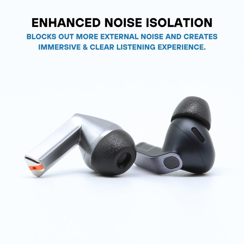 Comply TrueGrip MAX | Premium Memory Foam Replacement Earbud Tips for Samsung Galaxy Buds4 Pro & Buds3 Pro | Long-Lasting Comfort, Secure Fit, Noise Isolation | Black (S/M/L) (3 Pairs) - Image 5