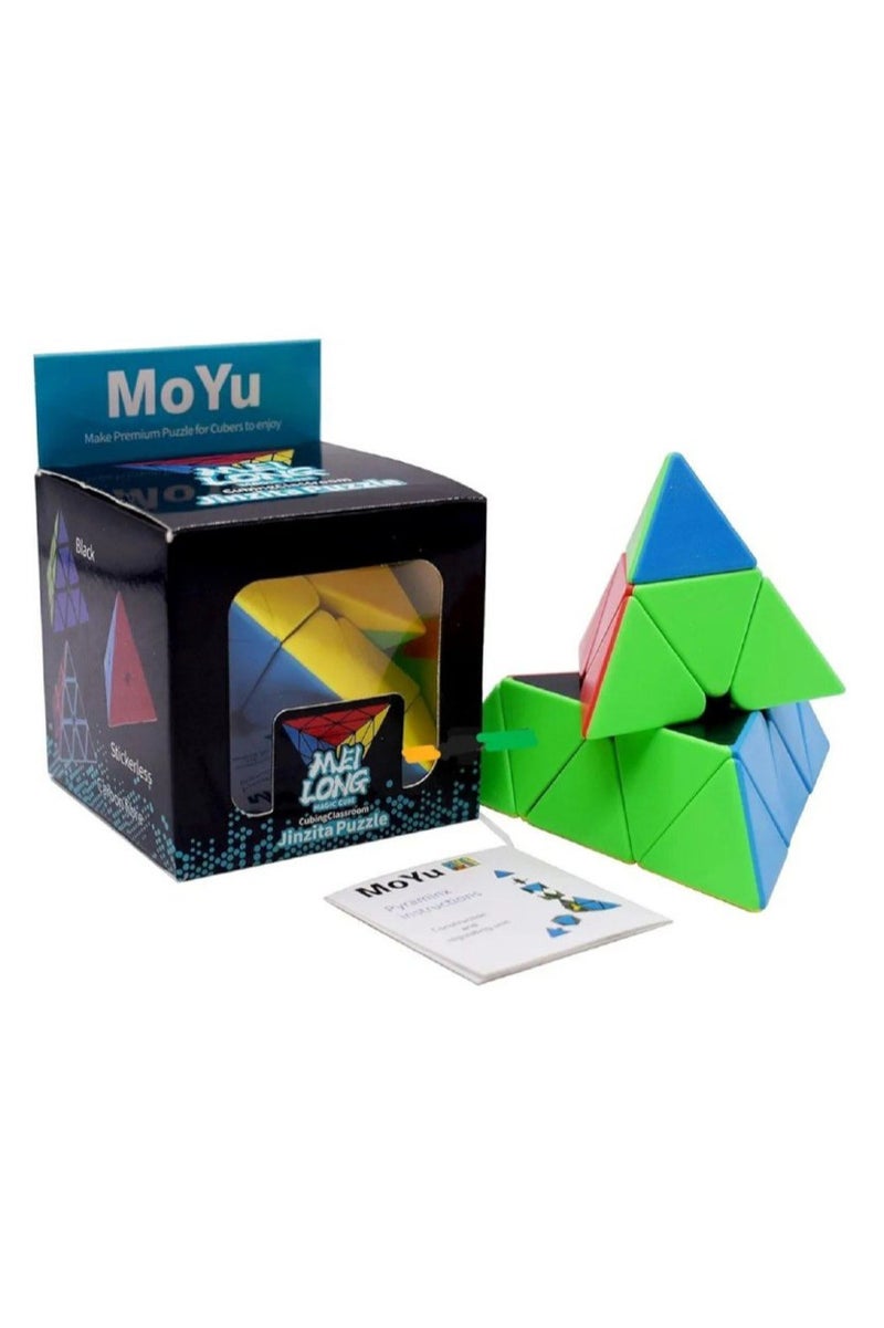 مكعب السرعة مويو بيرامينكس من كيوبسكول بدون ملصقات للأطفال والكبار لتخفيف التوتر - Image 1