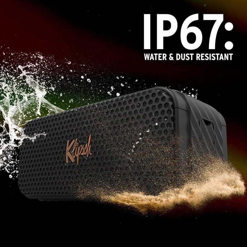 Klipsch Nashville Portable Bluetooth Speaker with 2.25-Inch Full-Range 360-Degree Driver, Ip67 Dust and Waterproof, Black - Image 3
