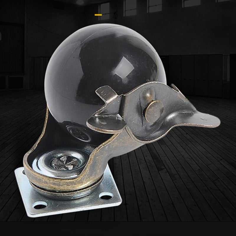 4 قطع من عجلات الكرة الدوارة مقاس 1.5 بوصة مع فرامل للأثاث، عجلات مكتبية ذات دحرجة سلسة - Image 5