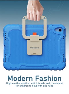Moxedo Moxedo Rugged Protective EVA Silicone Kids Case Cover, Shockproof Foldable 360 Rotatable Stand Handle Grip with Pencil Holder Compatible for Apple iPad 2022 (10th Gen) 10.9 inch (Sky Blue)  - Image 4