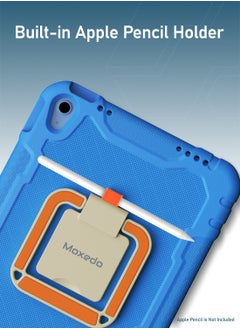 Moxedo Moxedo Rugged Protective EVA Silicone Kids Case Cover, Shockproof Foldable 360 Rotatable Stand Handle Grip with Pencil Holder Compatible for Apple iPad 2022 (10th Gen) 10.9 inch (Sky Blue)  - Image 3