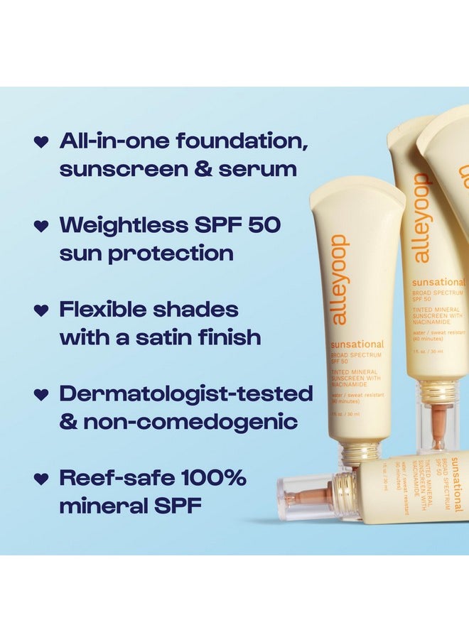 ALLEYOOP Alleyoop Sunsational Tinted Moisturizer Sunscreen for Face Broad Spectrum SPF 50, 100% Mineral Sunscreen with Jojoba, Protects Hydrates and Soothes Skin, Vegan, Cruelty-Free - Glimmer  - Image 3
