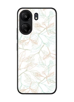 Stylizedd Rugged Black edge case for Xiaomi Poco C65, Slim fit Soft Case Flexible Rubber Edges Anti Drop TPU Gel Thin Cover- Delicate Sprigs  - Image 1