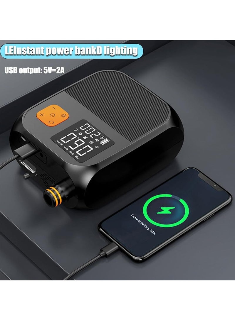 KASTWAVE مضخة هواء كهربائية 25PSI، مضخة هواء ذكية عالية الضغط، مضخة لوح التجديف، منفاخ هواء محمول كهربائي للسيارة مع بطارية 8000 مللي أمبير في الساعة، منفاخ هواء ذكي مزدوج المرحلة ومفرغ مع إيقاف التشغيل التلقائي - Image 4