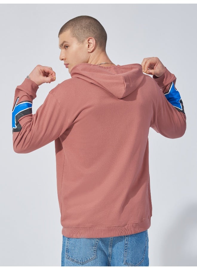 Maniac Mens Printed Hooded Neck Full Zip Full Sleeve White Onion Fleece Sweatshirt  - Image 3
