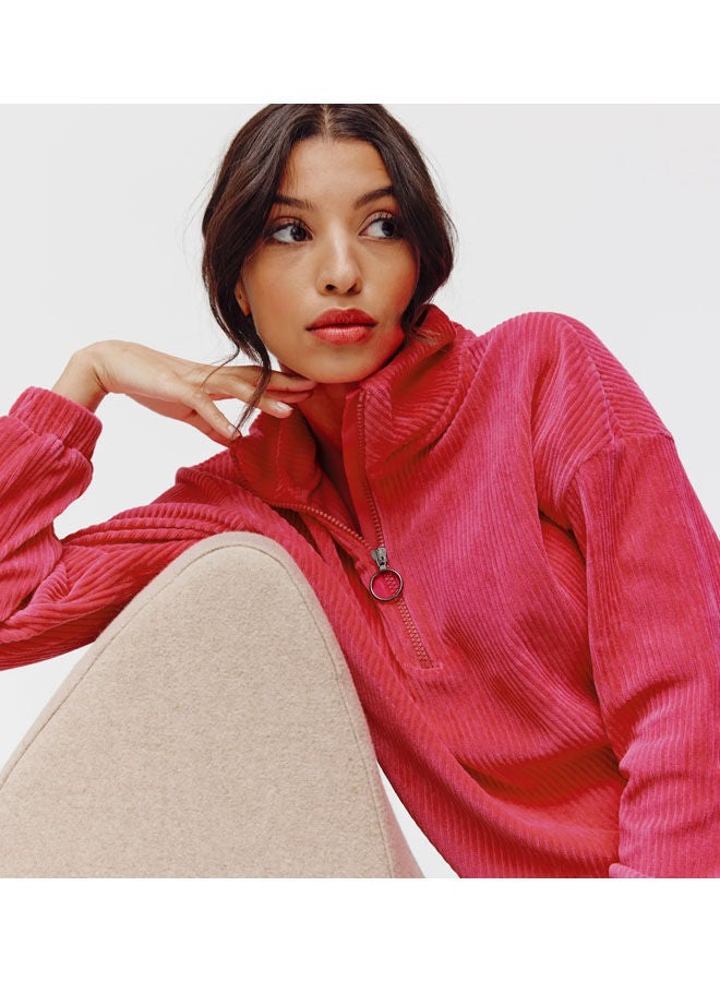 Sweatshirt In Ribbed Velours