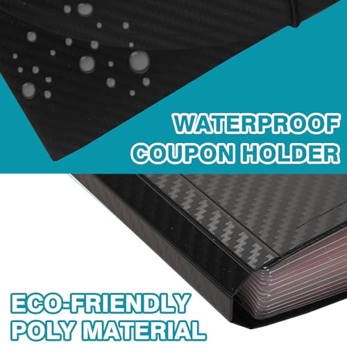 H4D Check Size 13 Pocket Expanding File Folder, Accordion File Organizer Wallet Case for Coupon Receipt Storage, 10 x 5.5 inches, Black - Image 5