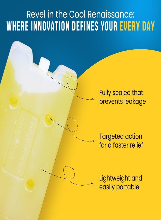 EcommerceHub Ice Gel Pack Pad Reusable & Long Lasting, Cooling Pad, Super Cooling Ice Pack, Ice Bag, Pack of 1, Yellow Color, 400ML - Image 3