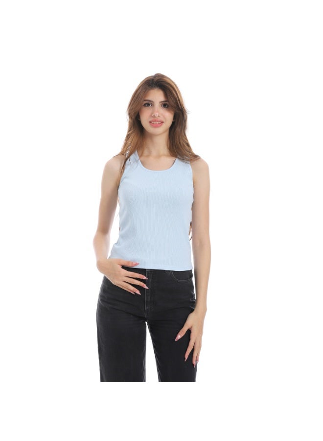 Cocktail 2575-basic tank top-light blue - Image 1