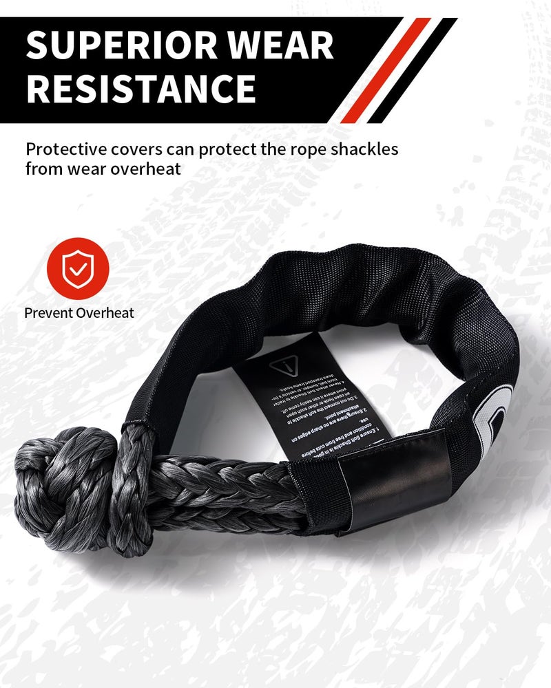 DAYDOOR 56,000 LBS Soft Shackle Recovery Kit, 1/2" x 22" (2-Pack) with 7075 Aluminum Snatch Ring, Winch Accessory for Jeep Wrangler, Bronco, 4Runner, Tacoma, ATV/UTV/Jeeps/SUVs, 4x4 Off-Road(Gray) - Image 4