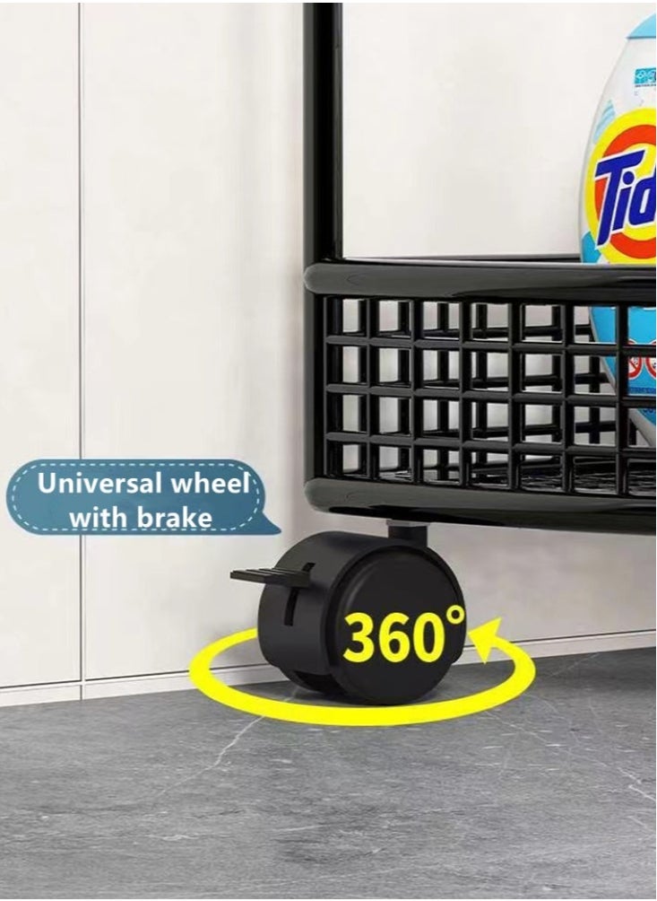 Kutis 4-Tier Bathroom Shelf Shower Shampoo Soap Organizer Storage Rack With Wheel 36x26x84 cm  - Image 5
