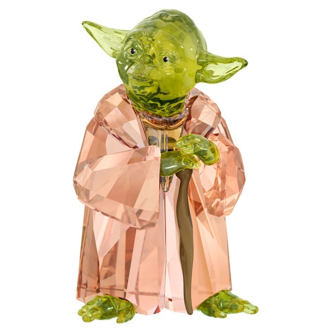 STAR WARS MASTER YODA GREEN AND GOLD TONE CRYSTALS FROM THE STAR WARS COLLECTION