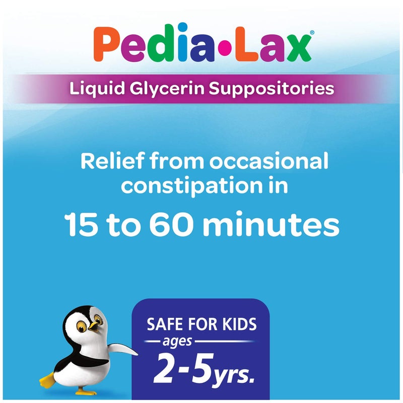 Pedia-Lax Liquid Glycerin Suppositories for Kids Ages 2-5, Gentle Constipation Relief Laxative for Children, 6 Count, Pack of 3 - Image 2