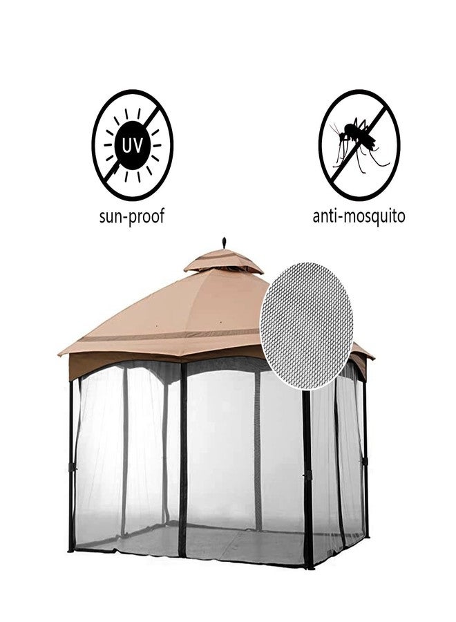 Hisecome 10' x 12' Gazebo Universal Replacement Mosquito Netting,Black Outdoor Canopy Net Screen 4-Panel Sidewall Curtain, with Zippers,Mosquito Netting（Only） - Image 5