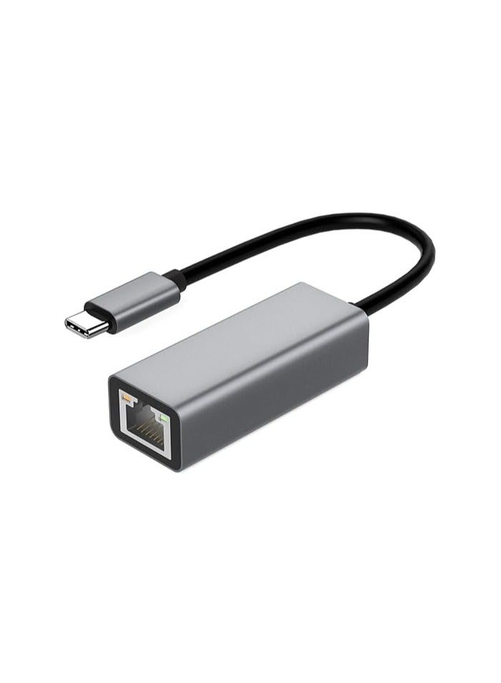 USB-C to Ethernet Adapter – RJ45 LAN Network Converter – 100Mbps Wired Connection – Compatible with iPhone 15, MacBook, Galaxy, Dell, and Switch