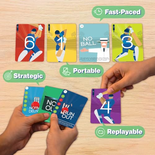 Binca Qwicket Cricket Card Game, Fast & Fun Indoor Card Game for Kids, Teens & Family, Kids Card Games for Ages 7 and Up, Gifts for Cricket Lovers, 2 Player Travel Game - Image 5