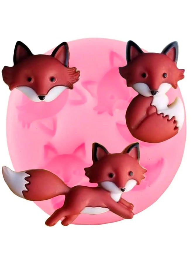 Seedomes 3D Cute Fox Head Silicone Mold for DIY Candy Jelly Shots Pudding Fondant Mold Chocolate Desserts Soap Mould Ice Cube Cupcake Cake Topper Decoration Crystal Gum Paste Handmade Ice Cream - Image 1