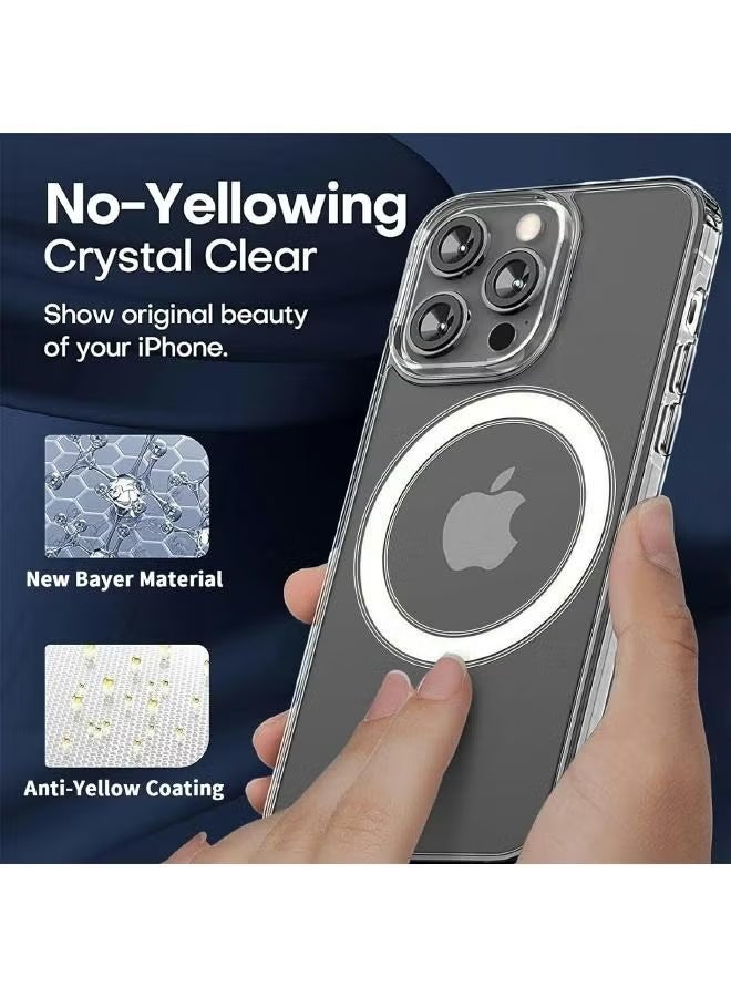 Nexlynx Magnetic MagSafe (3in1) Clear Magnetic Case for iPhone 15 Pro with Screen Protector, Full Back Protection and Camera Lens Protector, Complete Coverage Set for Apple iPhone 15 Pro - Image 3