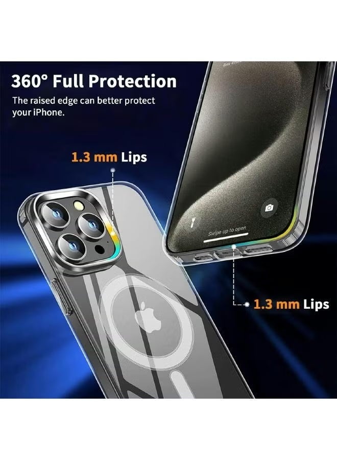 Nexlynx Magnetic MagSafe (3in1) Clear Magnetic Case for iPhone 15 Pro with Screen Protector, Full Back Protection and Camera Lens Protector, Complete Coverage Set for Apple iPhone 15 Pro - Image 4