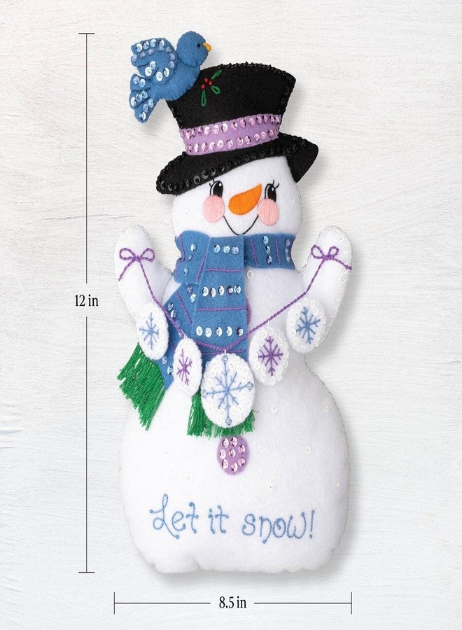 Bucilla Felt Applique Door Stopper Making Kit, Let It Snow, Perfect for DIY Arts and Crafts, 89632E - Image 2