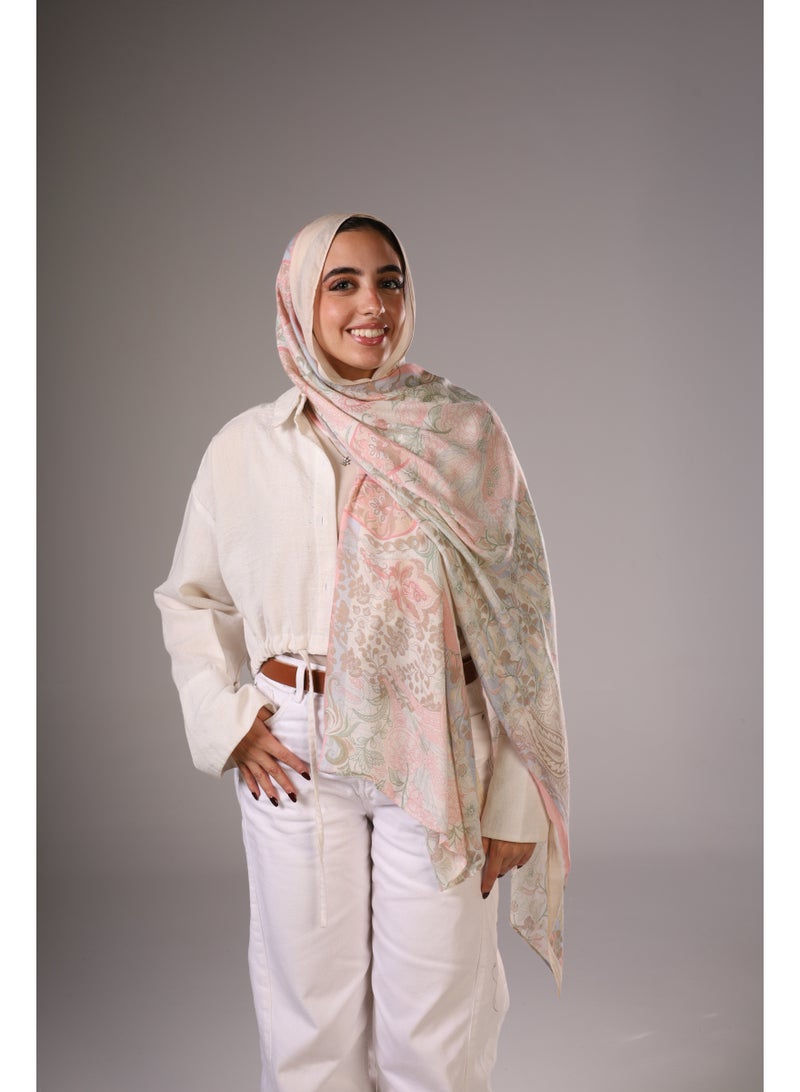 Lavezzi Floral Modal Hijab – Soft Breathable Long Scarf for Women – Lightweight Modest Fashion Headscarf – Elegant Everyday Hijab Shawl (2) - Image 1