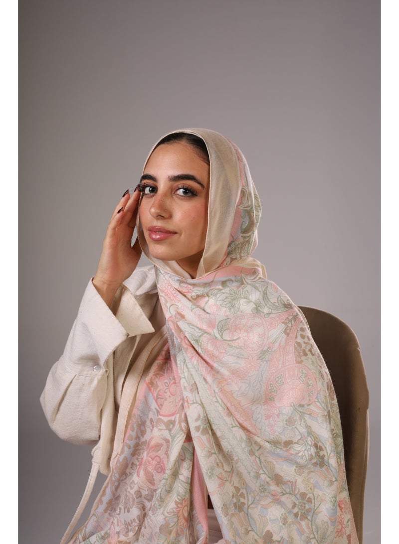 Lavezzi Floral Modal Hijab – Soft Breathable Long Scarf for Women – Lightweight Modest Fashion Headscarf – Elegant Everyday Hijab Shawl (2) - Image 2